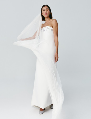 Silk tulle veil -...