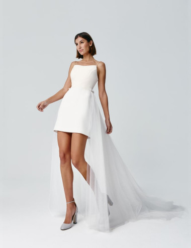 Detachable tulle train -...