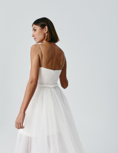 Detachable tulle train -...